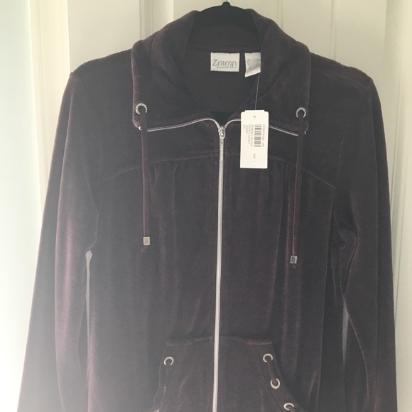 Chico’s zenergy  sz 1 velour jacket new w tag - Picture 1 of 5